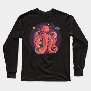 Space Octopus squirting ink Long Sleeve T-Shirt